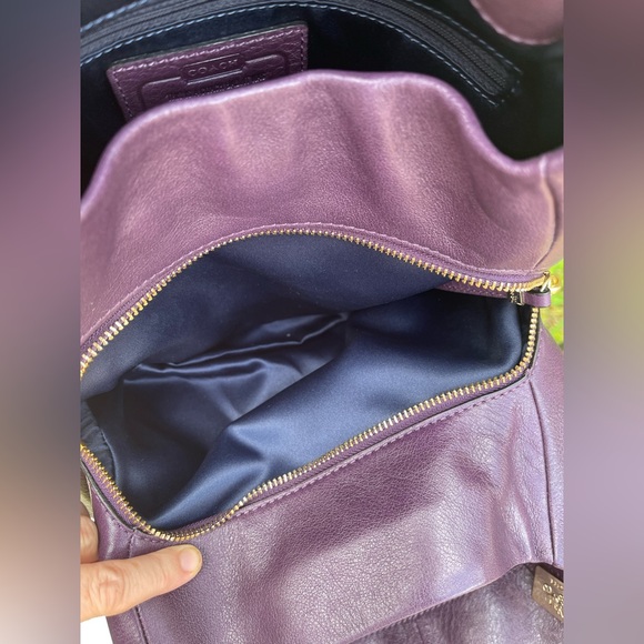 Coach Madison Phoebe purple pebbled leather Hobo satchel Bag - Picture 11 of 15